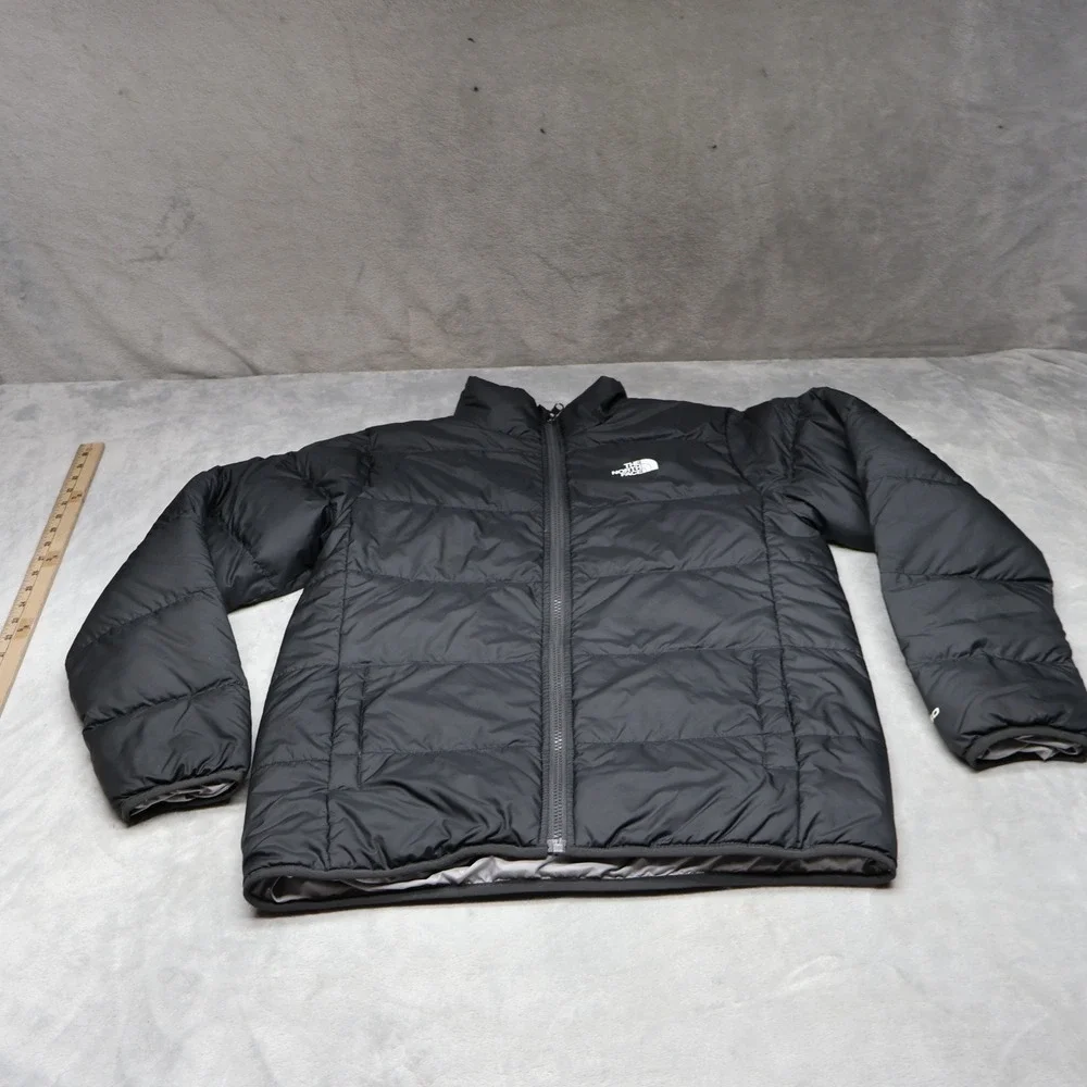 North Face Down Jacket Kids XL 18/20 Black Reversible Andes 550 Fill Pack Puffer
